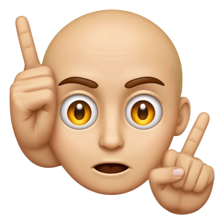 an emoji that with 2 fingers from one hand pointing their eyes a bit mad sticker