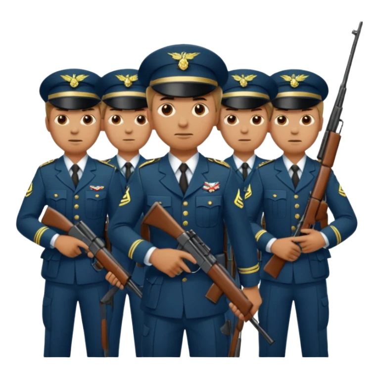 Thousand of gun men standing up sticker