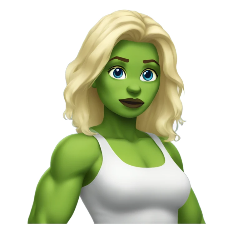 female hulk with blonde hair and blue eyes sticker
