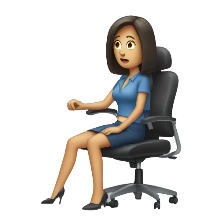 a woman sitting on an office chair looking bored sticker
