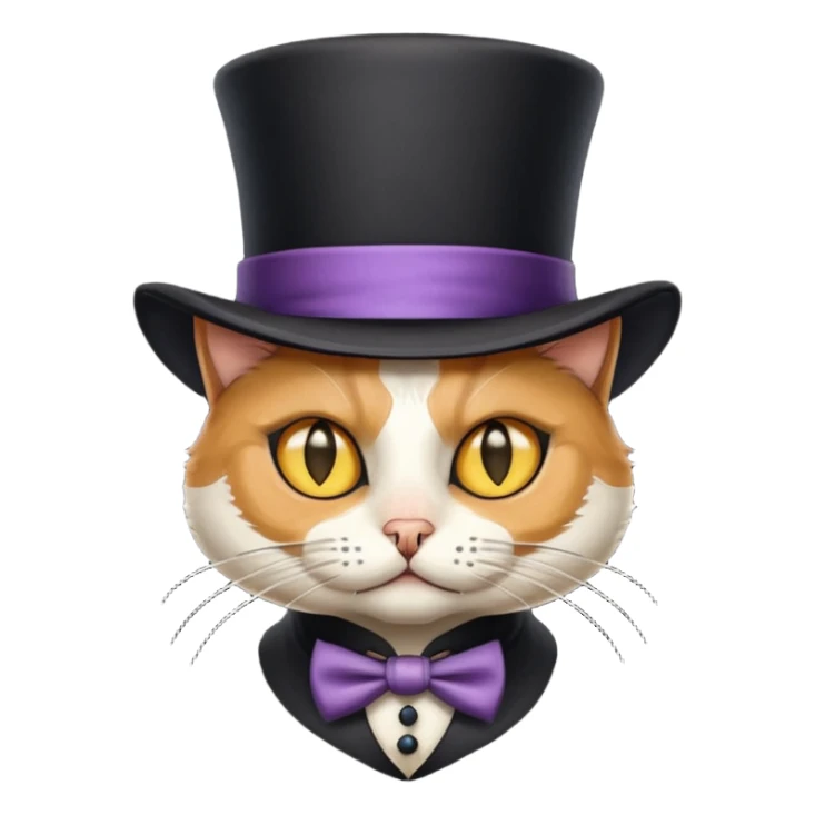 A CAT WEARINGA PLAGUE MASK AND A TOP HAT sticker