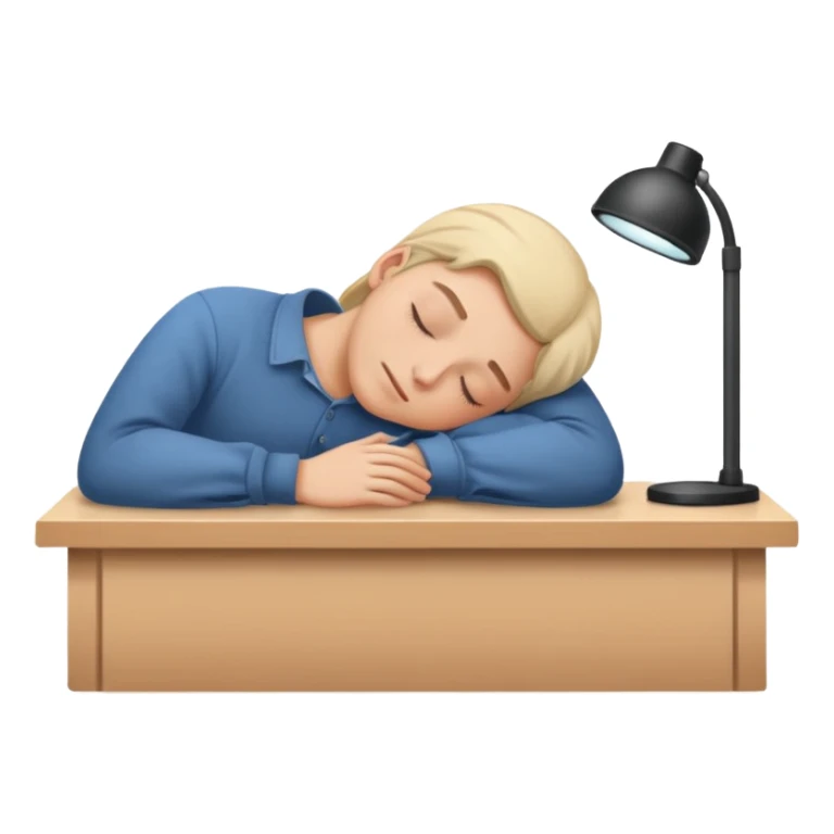 fell asleep on desk sticker