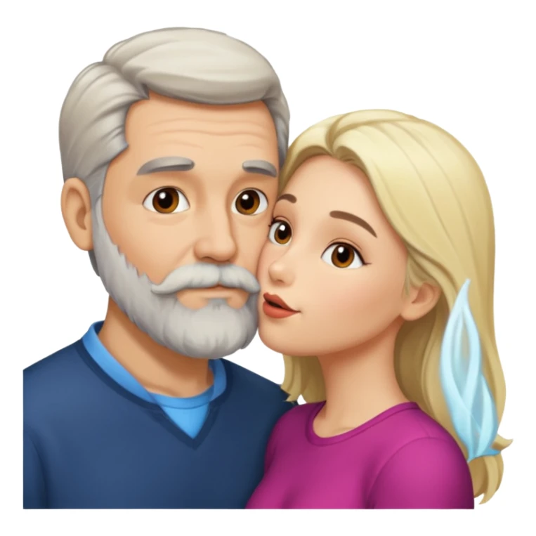Man with gray beard kissing blonde woman sticker