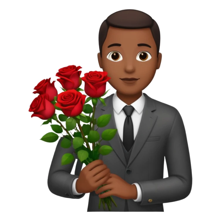 Black Male hand give a bogue of flowers sticker