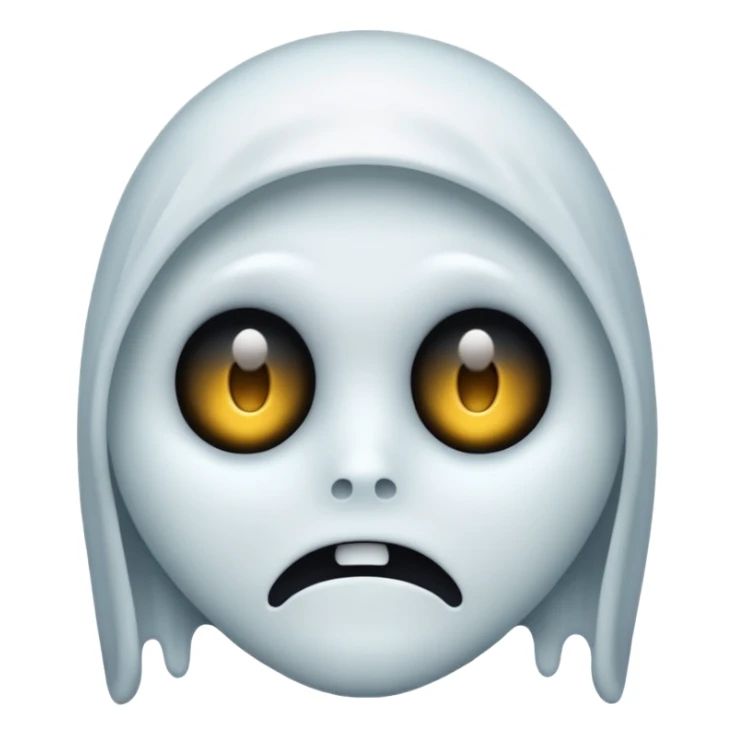 scary emoji with a ghostly face and hollow eyes sticker
