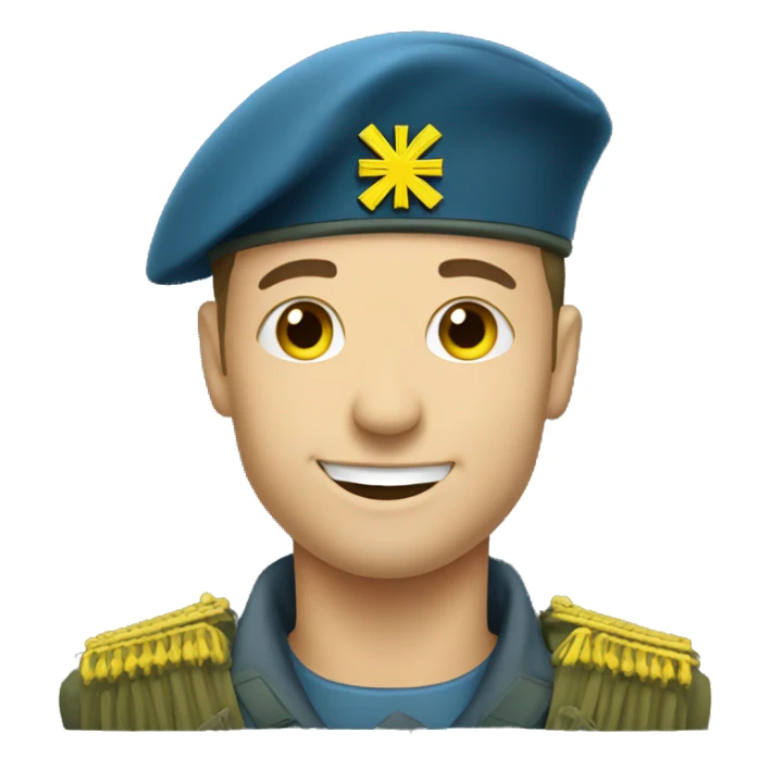 ukrainian soldiare with happy face sticker