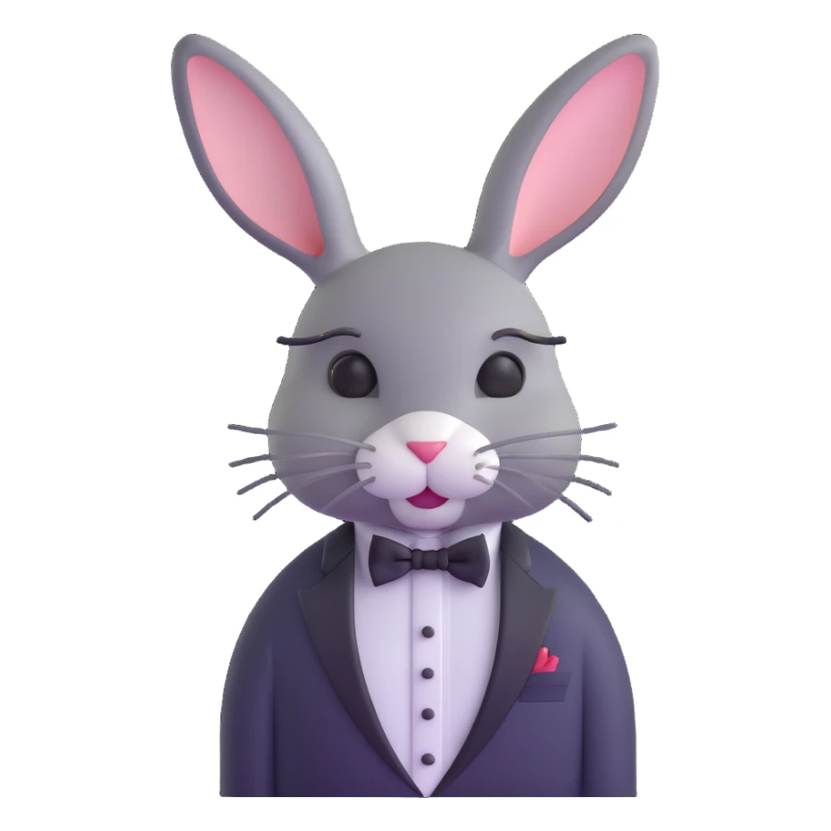 sophisticated bunny in tuxedo and bow tie sticker