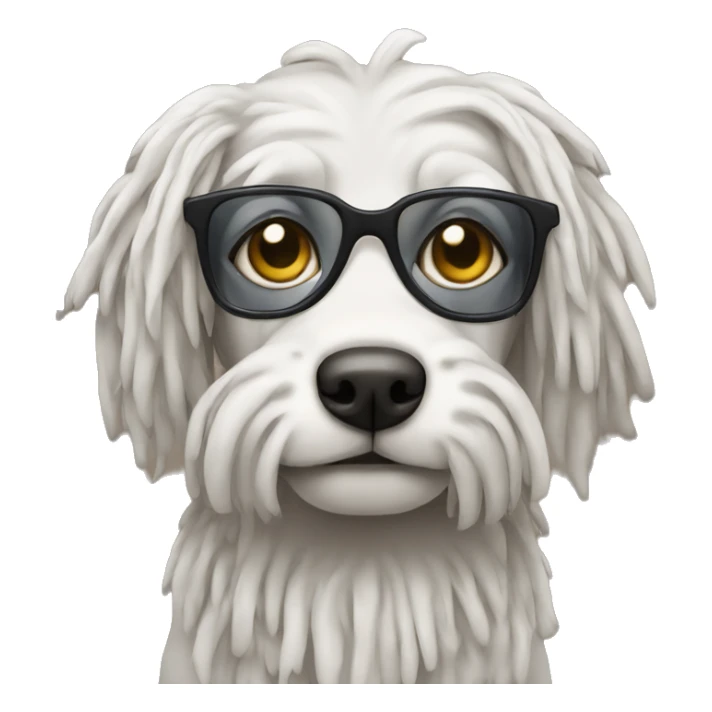 Dog with dreads wearing glasses sticker