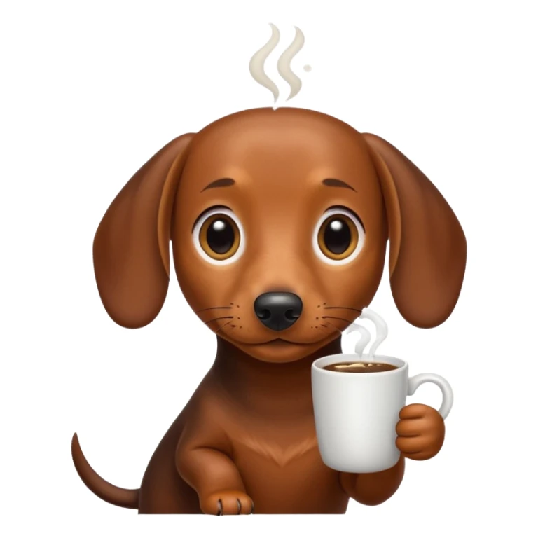 brown dachshund coffee with a bit of hair  sticker