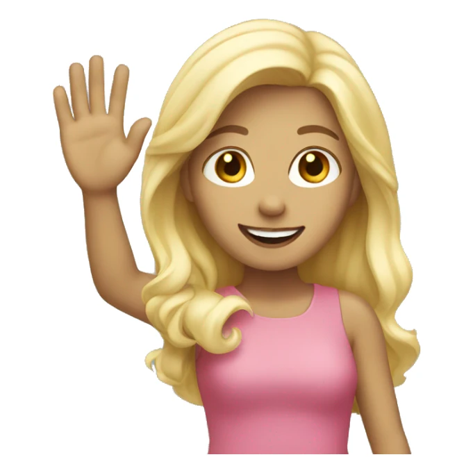 Blonde girl waving sticker