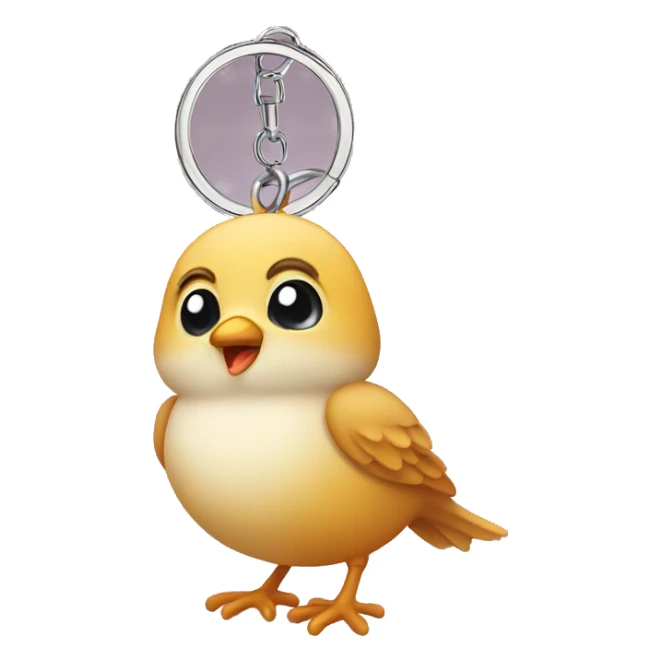 a keychain of a cute baby bird sticker