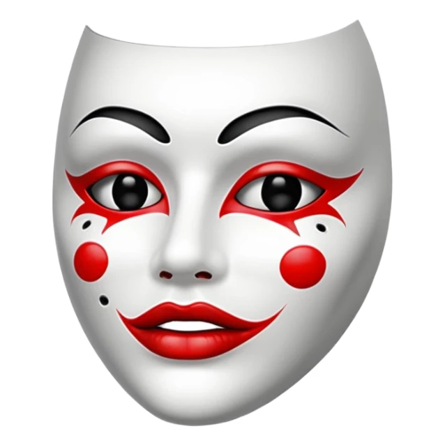 Vendetta mask with red lips and black holes as eyes looking from the side  sticker