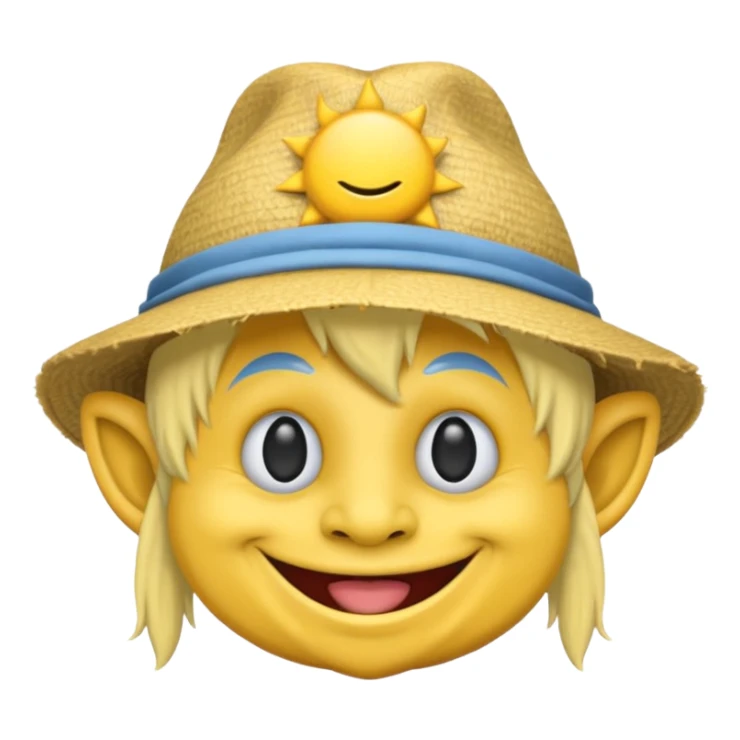 Troll emoji wearing a hat in the sun sticker