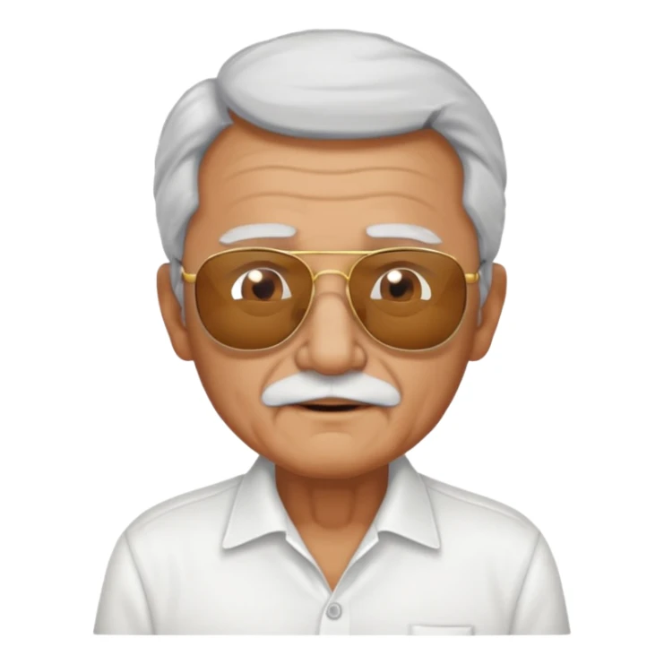 old man in white shirt sunglasses sticker