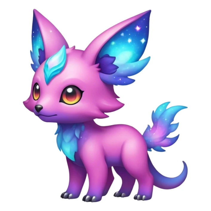 Cute cool colorful nebula fantasy animal hybrid Fakemon full body sticker