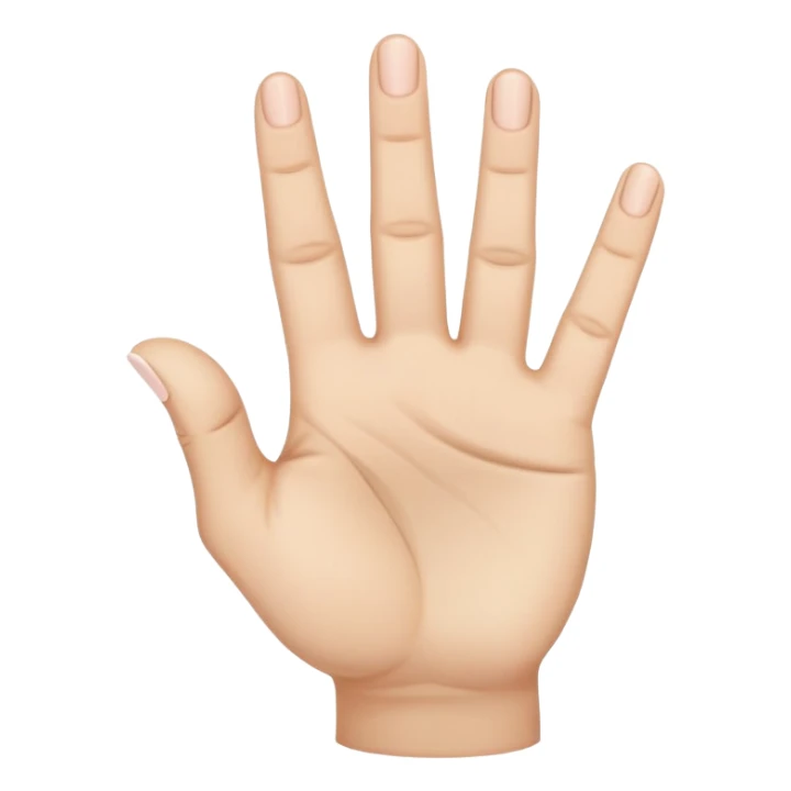 hand with a light skin tone. The palm is facing forward, with the thumb, middle finger, and pinky finger extended, while the index and ring fingers are curled down into the palm. sticker