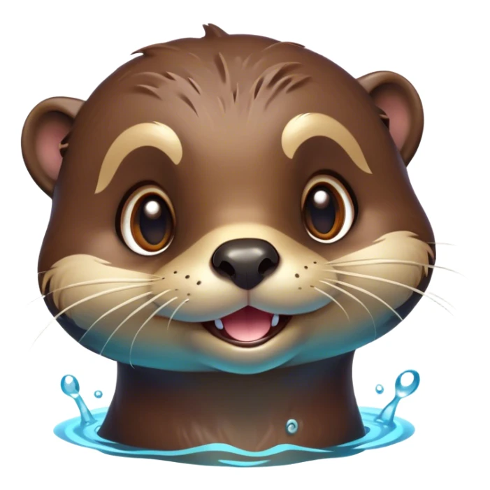 Cinematic Comical Otter Portrait Emoji, Head tilted dramatically with an exaggeratedly amused expression, featuring a striking, glossy brown Fur with a playful glint in its wide, expressive eyes filled with playful disbelief, Simplified yet hilariously expressive features, highly detailed, glowing with a slightly sassy glow, high shine, dramatic yet playful, stylized with an air of cheeky aquatic mischief, bright and endearing, soft glowing outline, capturing the essence of a spirited and over-the-top otter, so meme-worthy it feels like it could splash its way into internet fame instantly! sticker