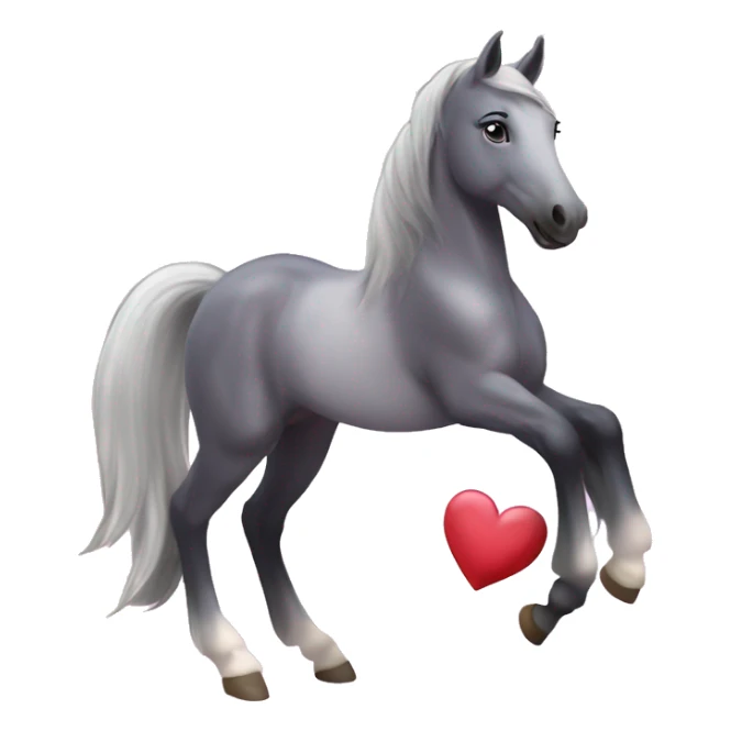 Smiling Star stable Silver bay Horse with hearts sticker