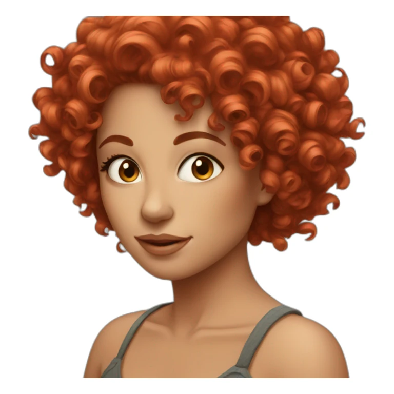 beautiful woman, red curly hair sticker
