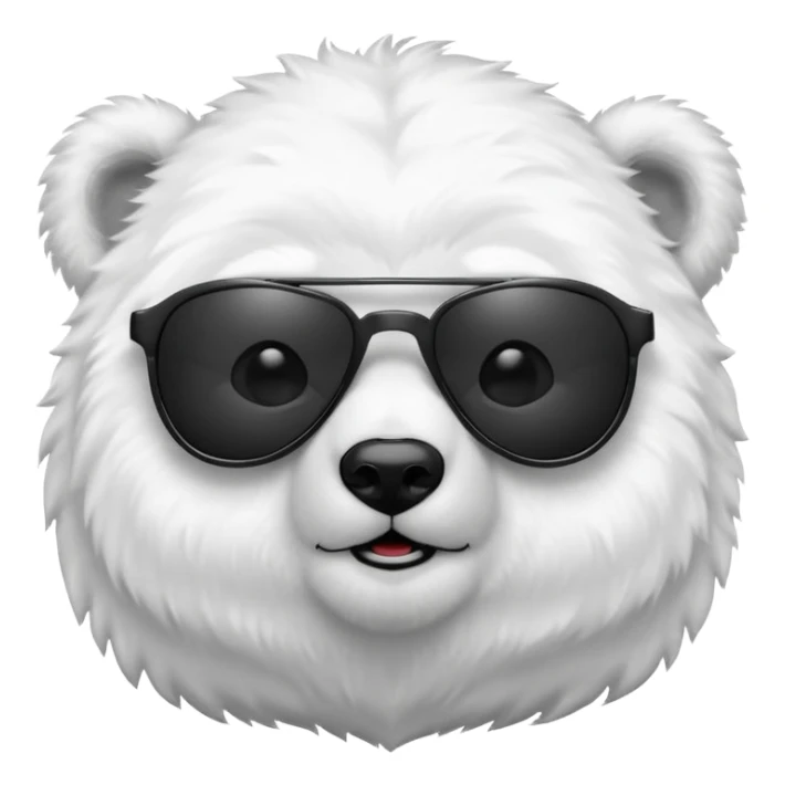 baby polar bear wear black sunglasses sticker