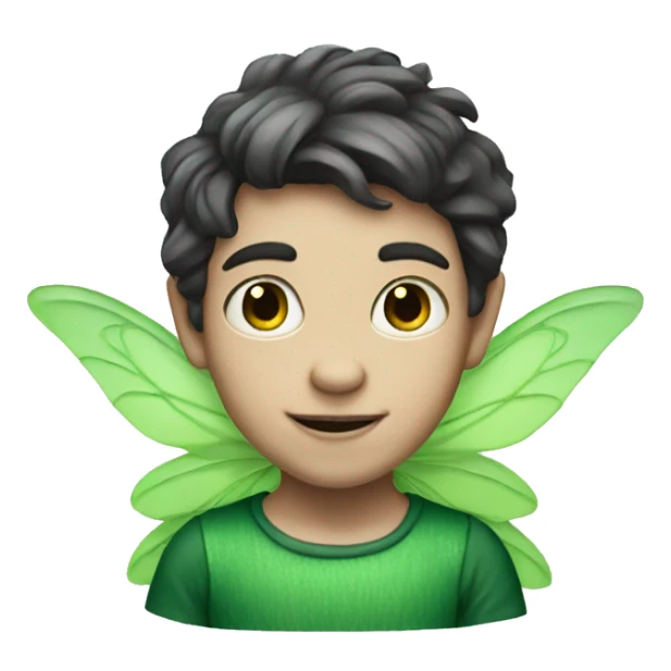 Boy Green Fairy, white skin sticker