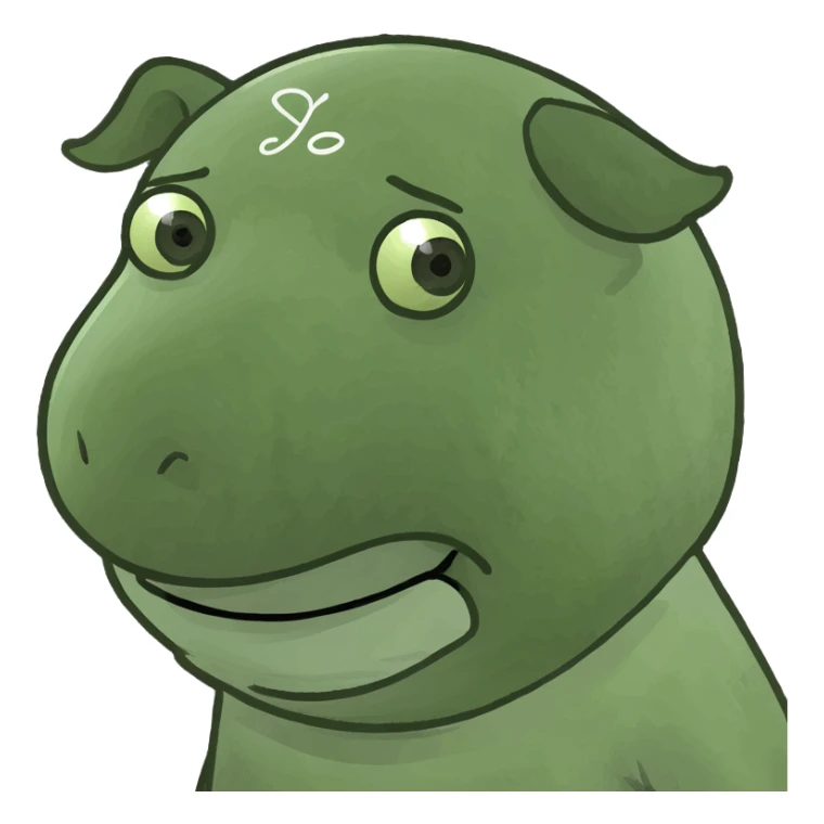 Blonde man with Pig written in handwriting on his forehead  sticker