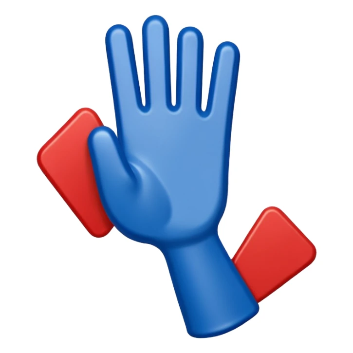giant foam finger blue (#00A3E0) and red (#F9423A) sticker