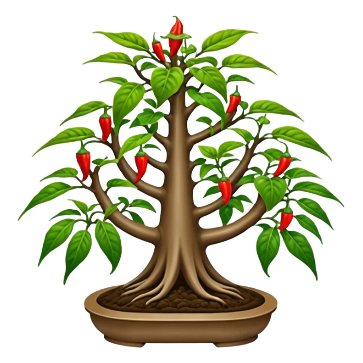 Very Large decorative alien-futuristic multi-tier space-efficient plant rack, which holds bonsai tiny hot pepper plants, constructed from mud sticker