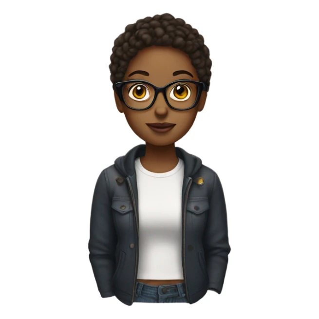 Masc girl with glasses  sticker