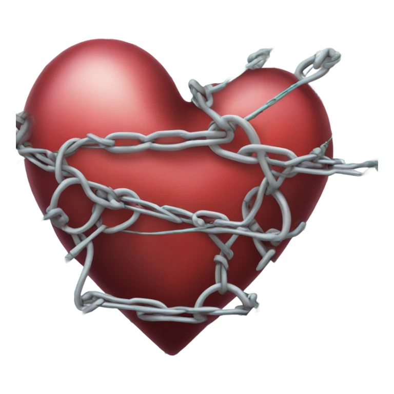 A heart surrounded by chain link fence topped with razor wire  sticker