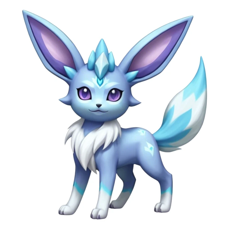 Fluffy celestial Glaceon-Espeon-dialga-hybrid, full body sticker