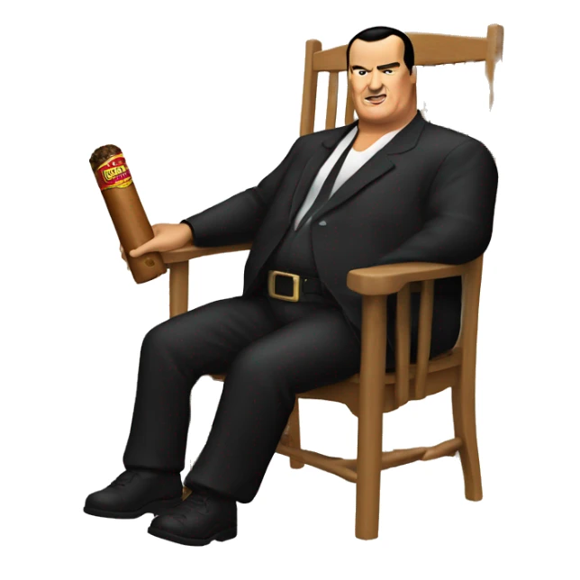 fat steven seagal with chair and cigar sticker