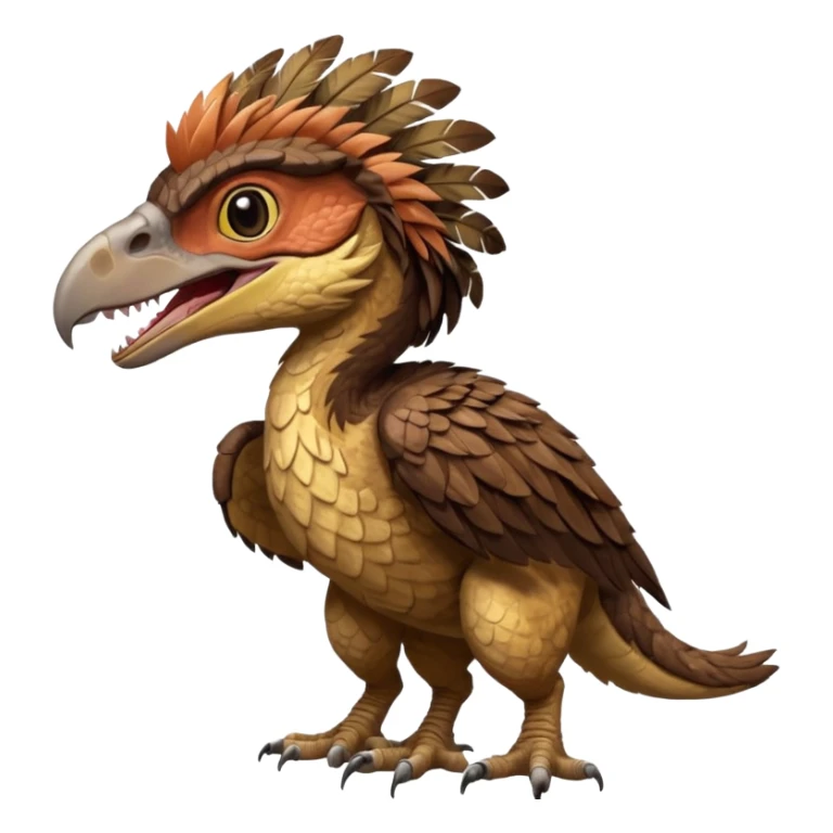 Utahraptor with a lot of feathers  sticker