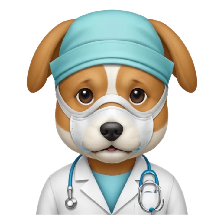 doctor dog Wearing Medical Mask sticker
