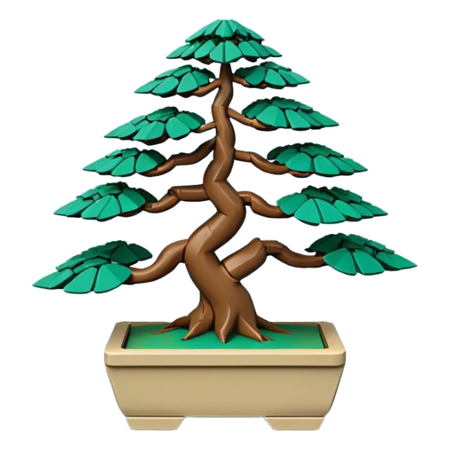 Bonsai Lego fine-leaf group blue forest planting origami  sticker