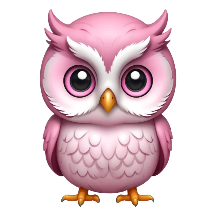 cute baby owl white pink sticker