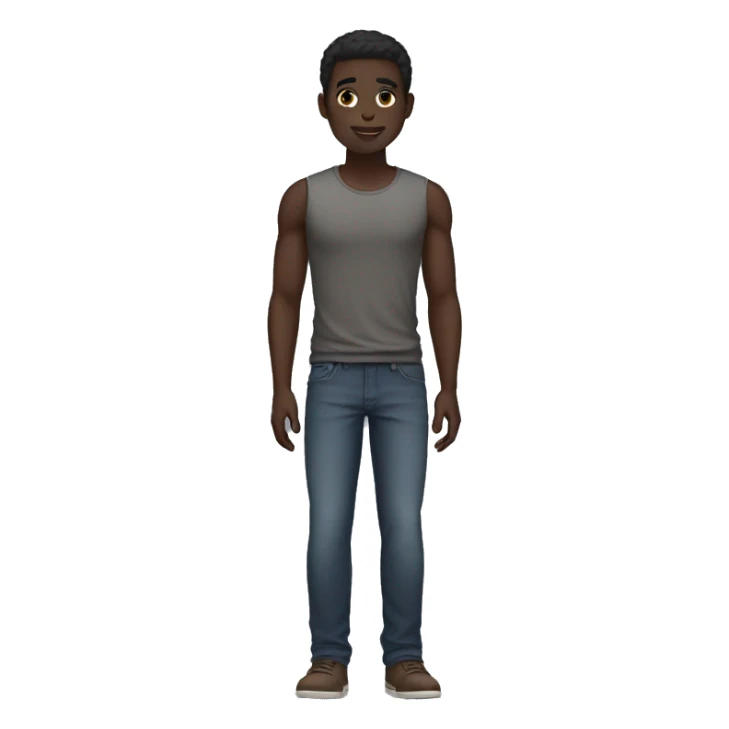 dark skin male full body sticker