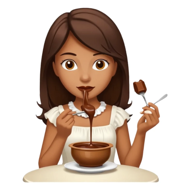 woman eating chocolate fonduefondue sticker