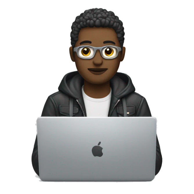 designer with laptop, on the laptop stickers figma sticker
