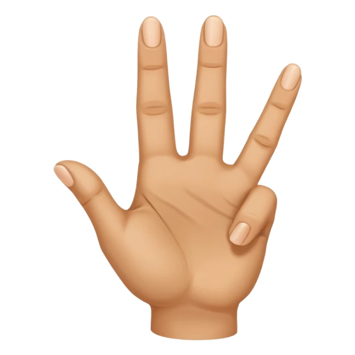 Una mano con estas características el dedo índice apuntando hacia arriba, los dedos medio y anular doblados hacia adentro, y el pulgar tocando el meñique sticker