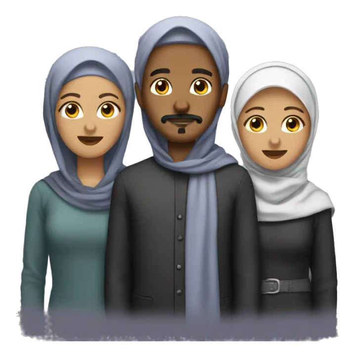 Fam men with mustache wearing hijab  sticker