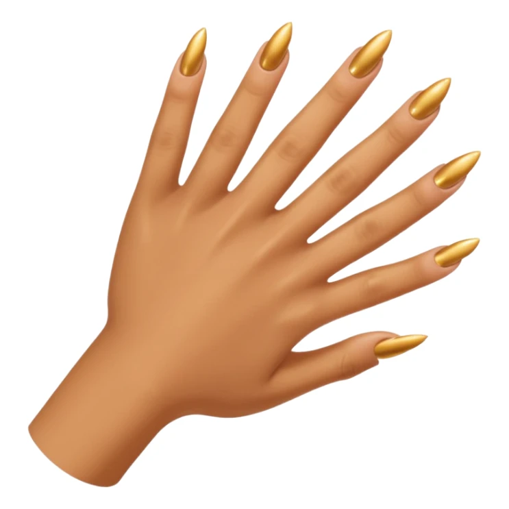 Tan skin hand with very short gold nails sticker