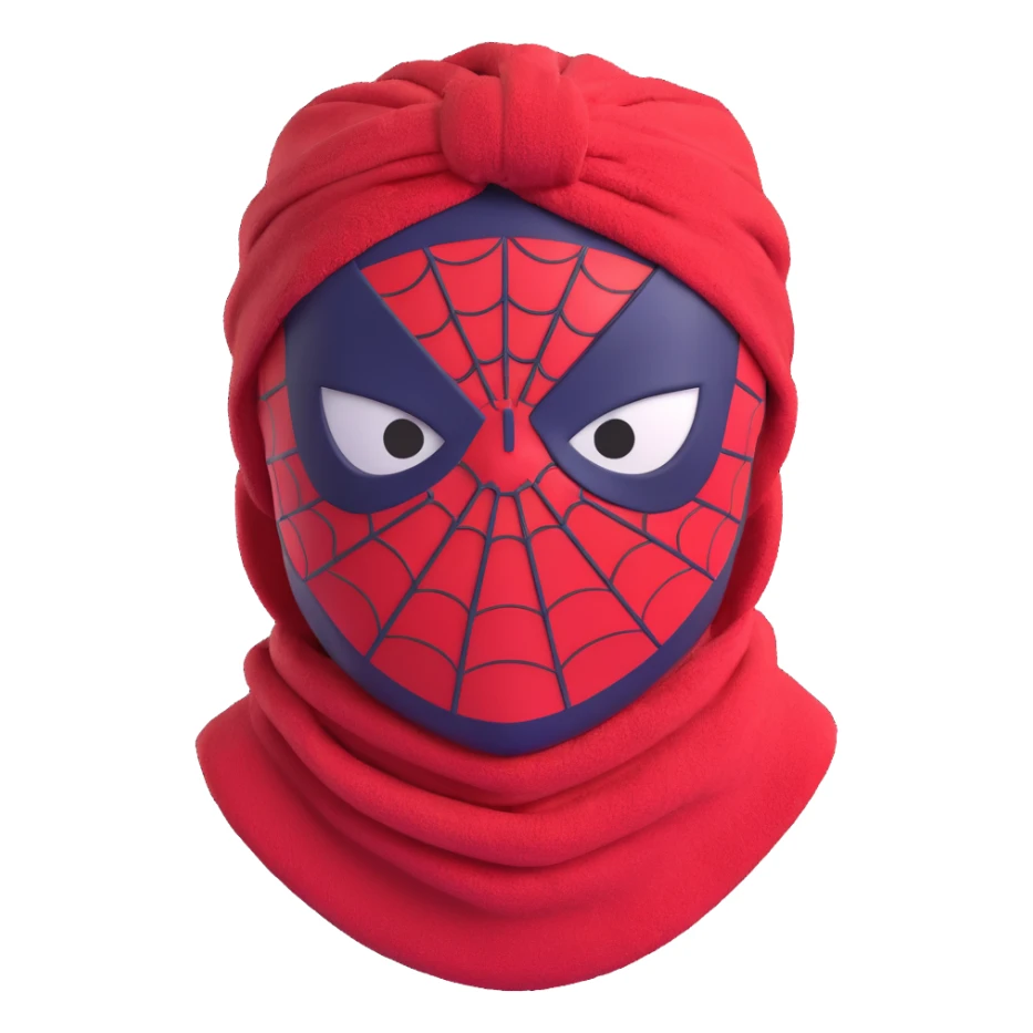 Spiderman with a towel headband, using a face mask, cheerful expression sticker