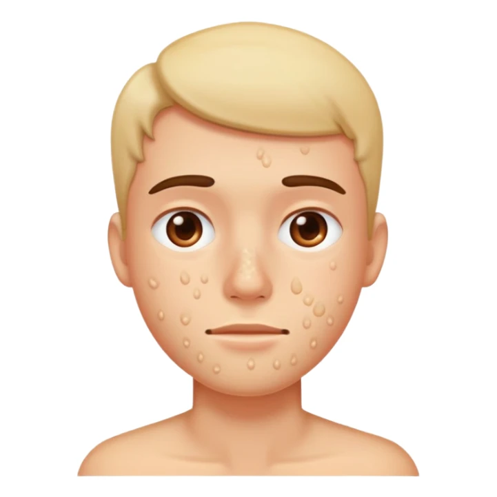 close up of face with visible acne sticker