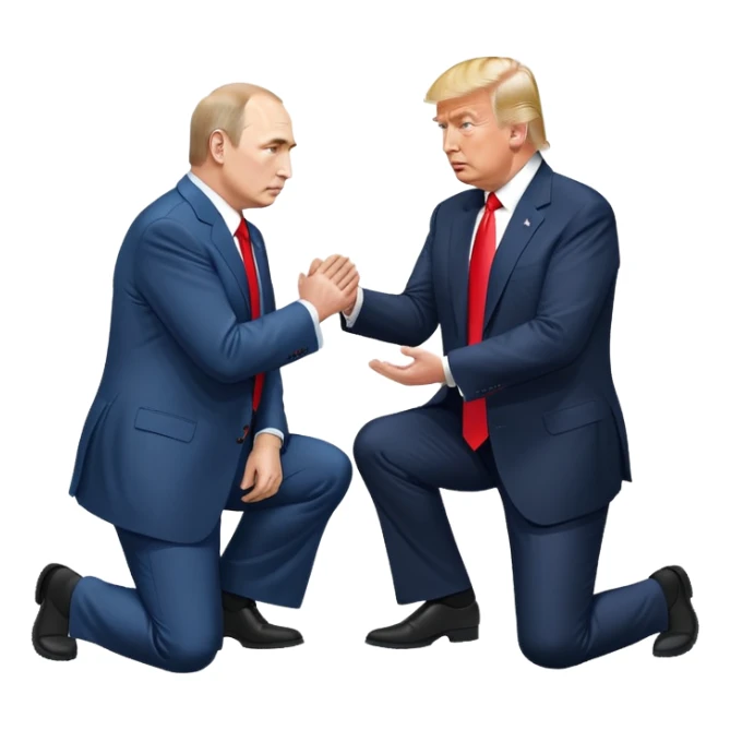 donald trump kneeling in front of Vladimir Putin sticker