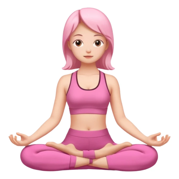 girl meditating with pink yoga set  sticker