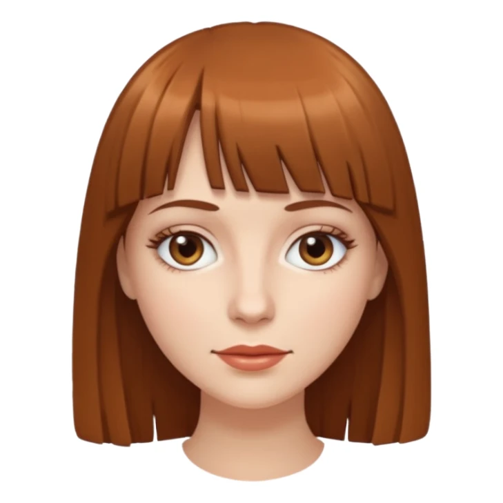 White women with a brown fringe sticker