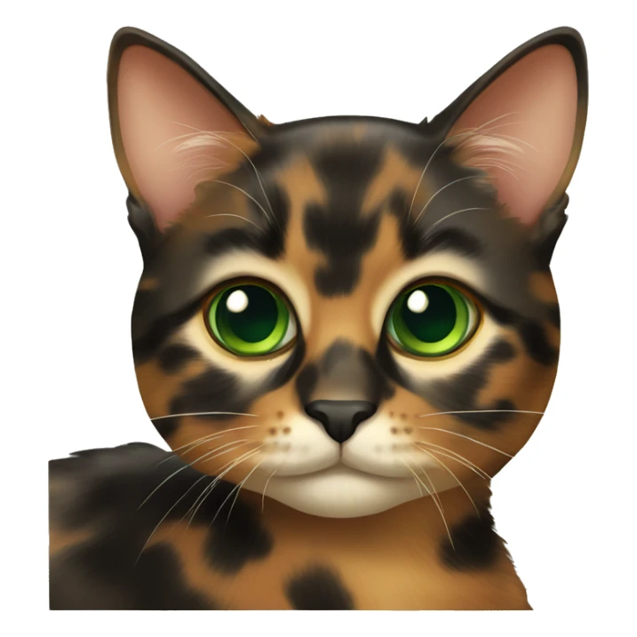 Cute tortoiseshell cat with green eyes sticker