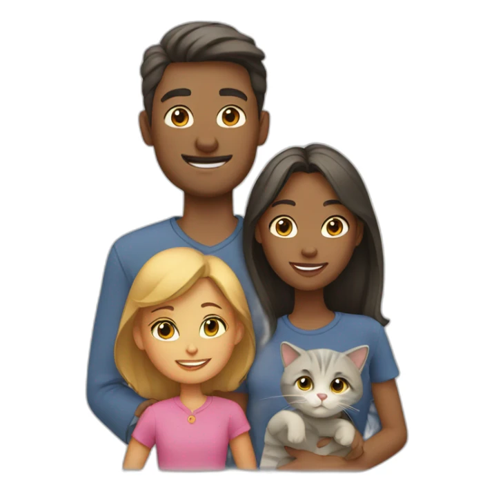 Family of 4with cat sticker