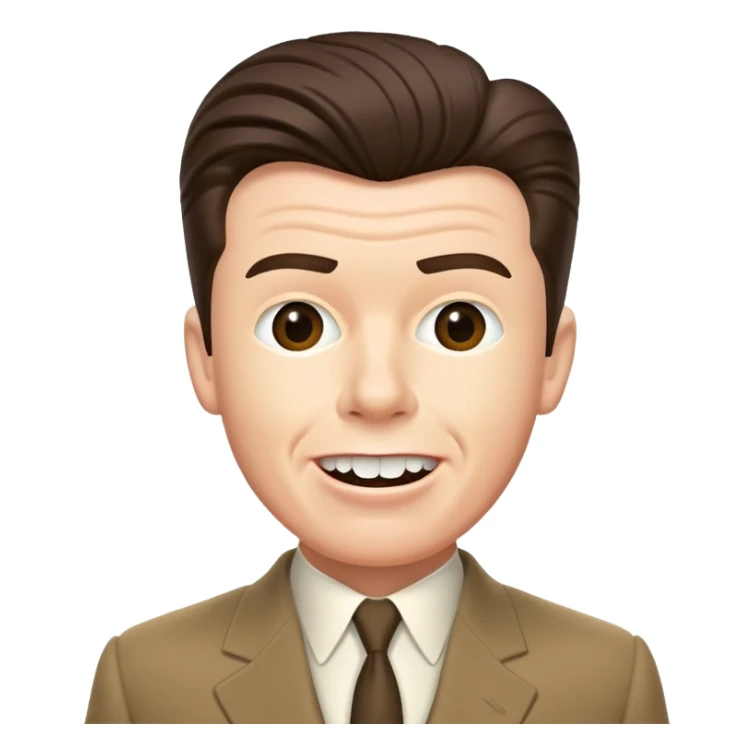 Rick Astley with straight face but with front teeth out and the picture is from the era of the 1940s-1950s or 60s and he kinda has World War 2 flashbacks sticker